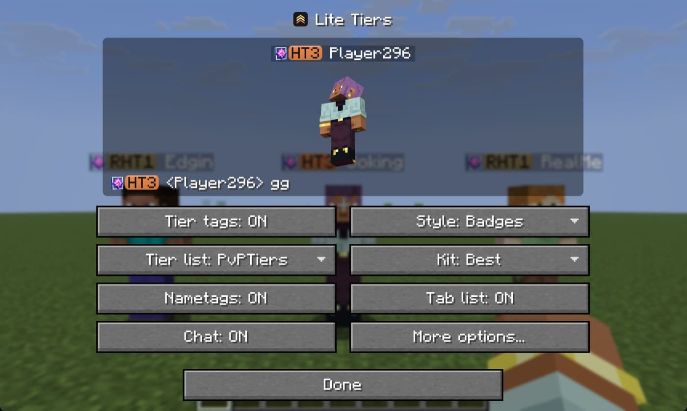 Settings with your own player